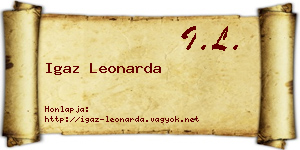 Igaz Leonarda névjegykártya